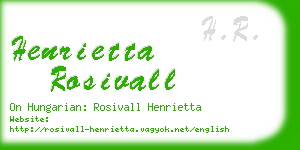 henrietta rosivall business card